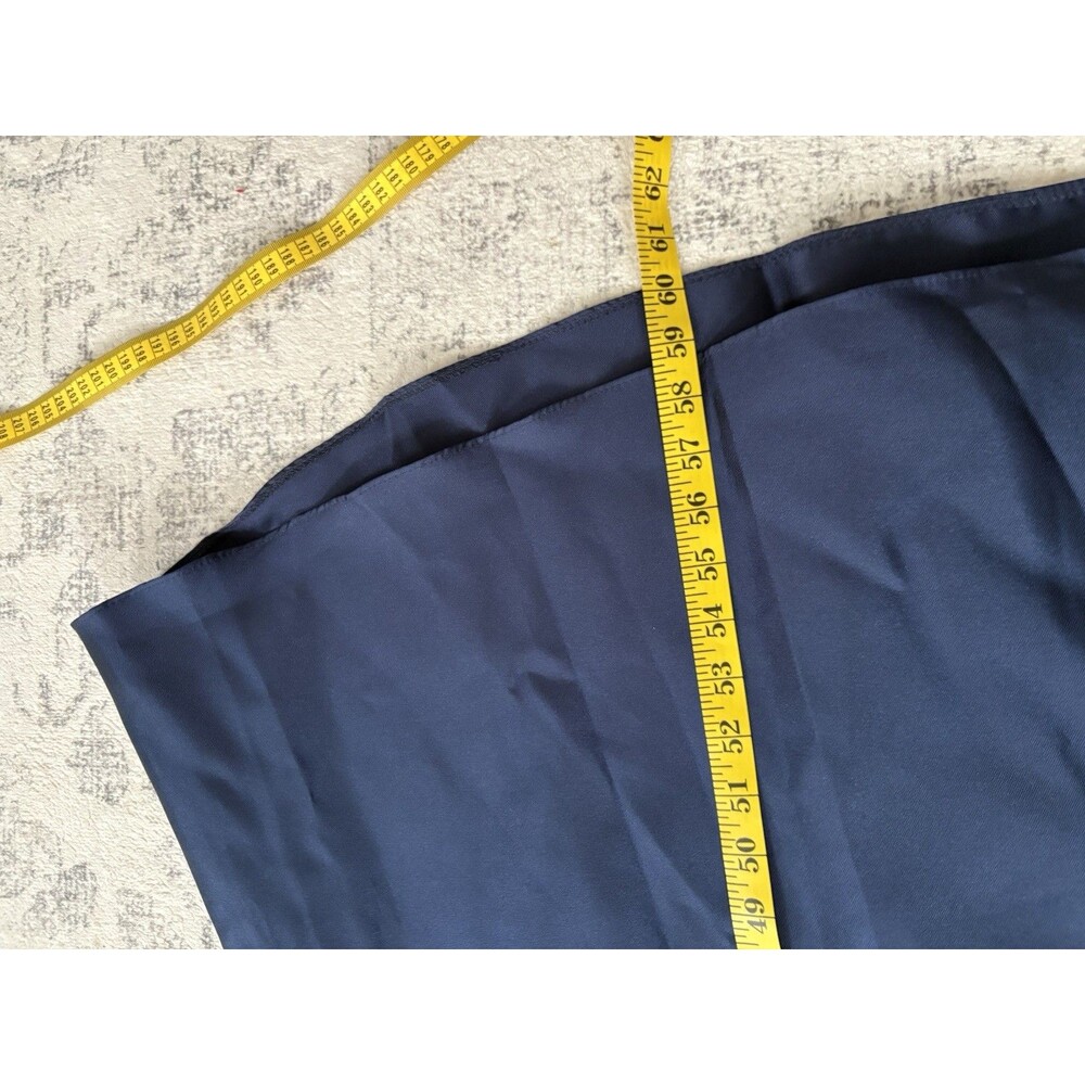 Alfred Sung V Neck Full Skirt Satin Maxi Dress Midnight Navy Size 4 D750 Formal - Picture 6 of 9